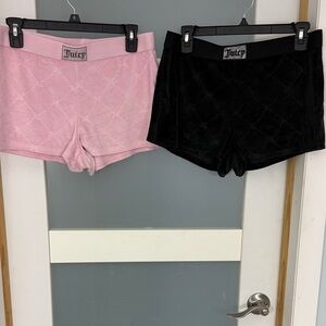 Juicy Couture Pink and Black Velour Shorts Skorts